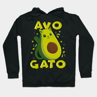 Cute & Funny Avogato Avocado Cat Pun Hoodie